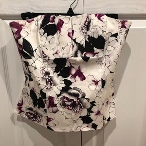 Strapless flowered corset top